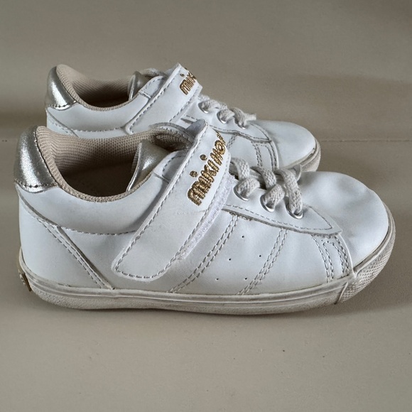 Miki House White & Gold Toddler Sneakers - Picture 5 of 12